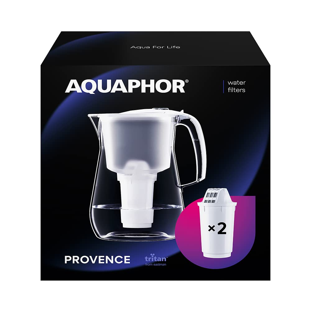 AQUAPHOR Caraffa Filtrante Prestige Bianco 2,8L Con Filtro A5 - Riduce Calcare E Cloro - Adatta A Frigorifero