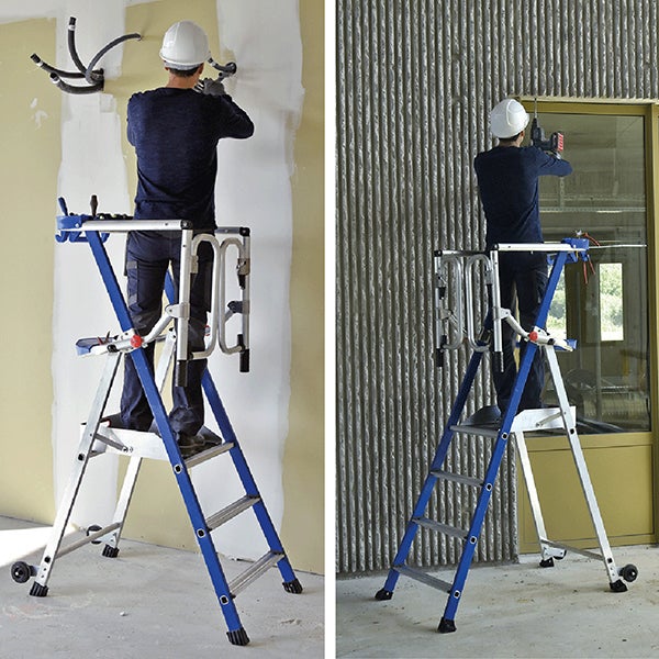 Escabeau PIRL - Garde-corps articulé - Hauteur max de travail 3,70m - PIRLF7-U - 5