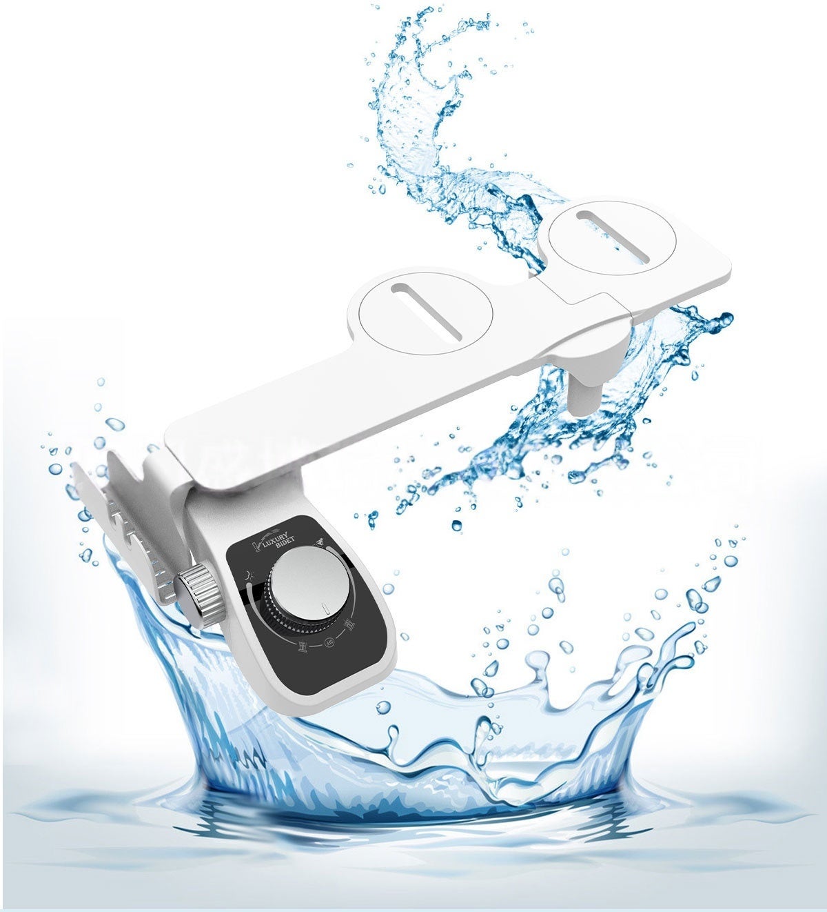 Ensemble bidet de toilette ultra-mince,Abattant de toilettes intelligent intégré avec bidet - Compatible avec les fixations européennes 3/8