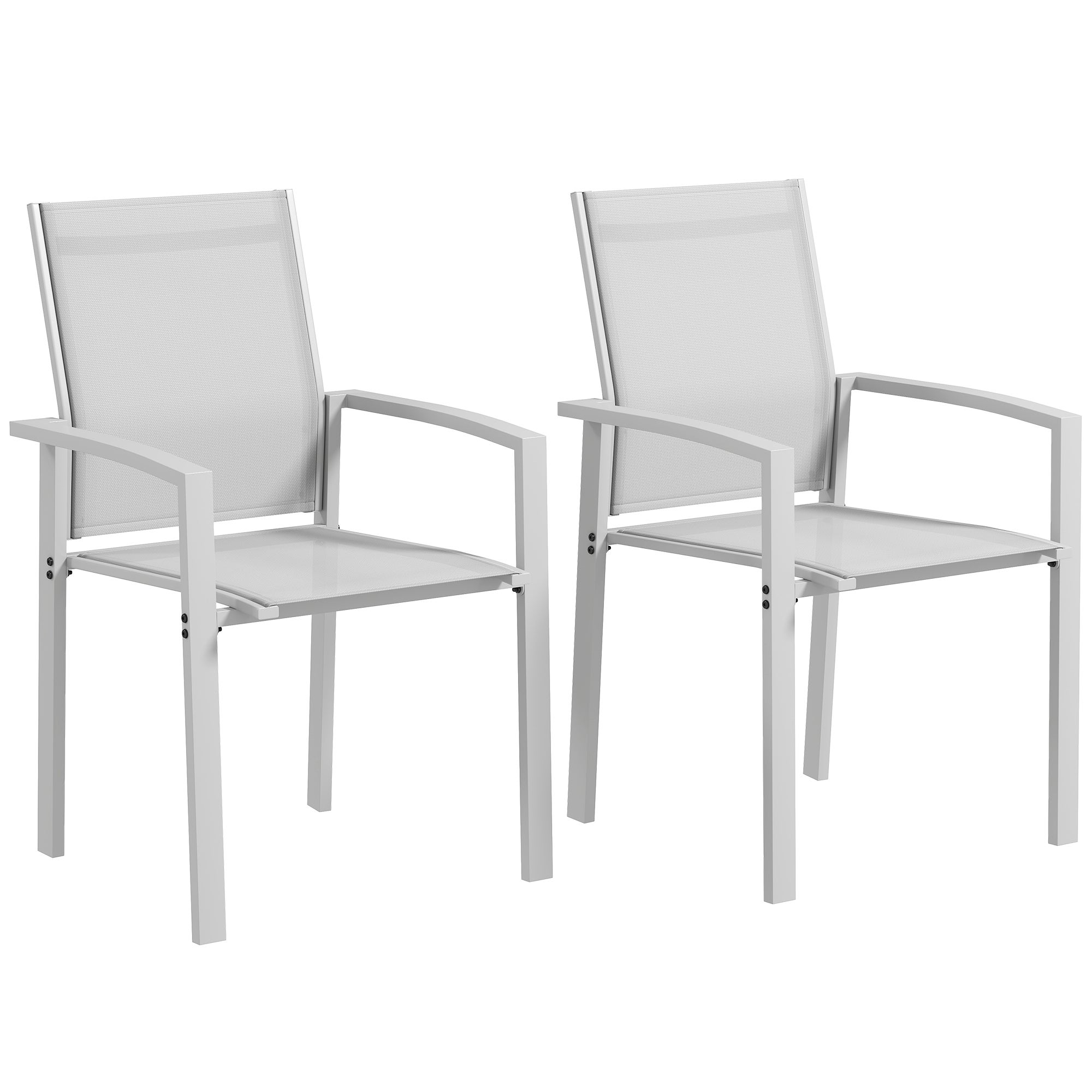 Sedie da giardino impilabili Delia (set di 2) Grigio, Senape | Leroy Merlin