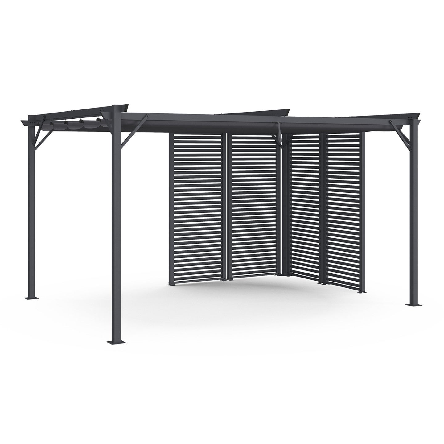 Lot de 2 persiennes pour pergola pans modulables gris anthracite - 5