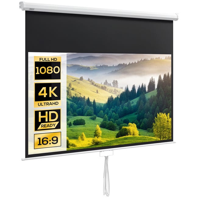 Écran de projecteur, y compris support, montage mural ou plafond ...
