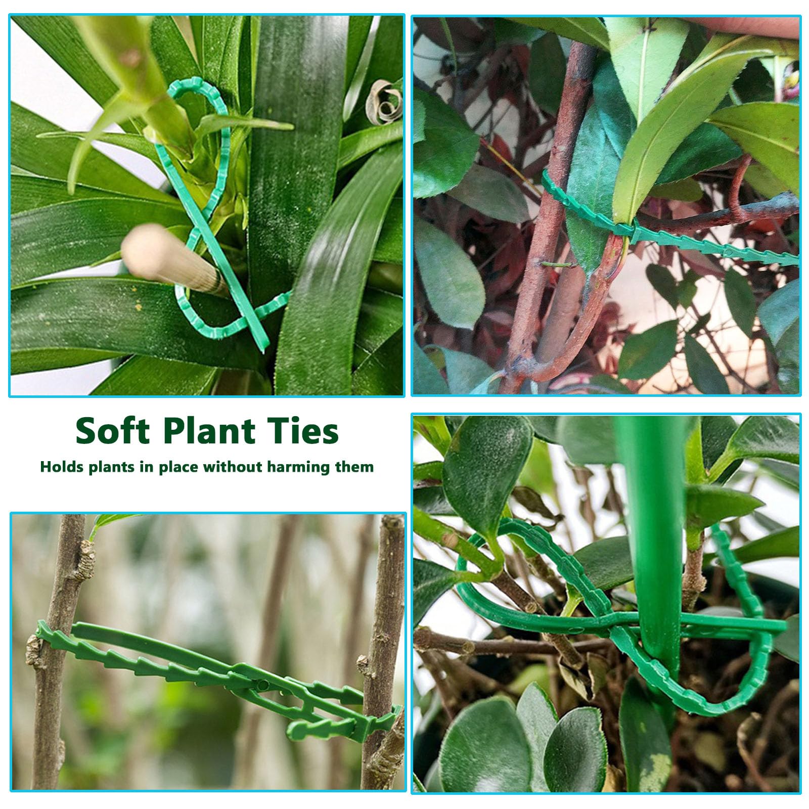 Attaches réglables pour plantes, 20 pièces, attaches flexibles pour plantes de jardin, attaches torsadées multifonctions pour plantes, 22cm - 3