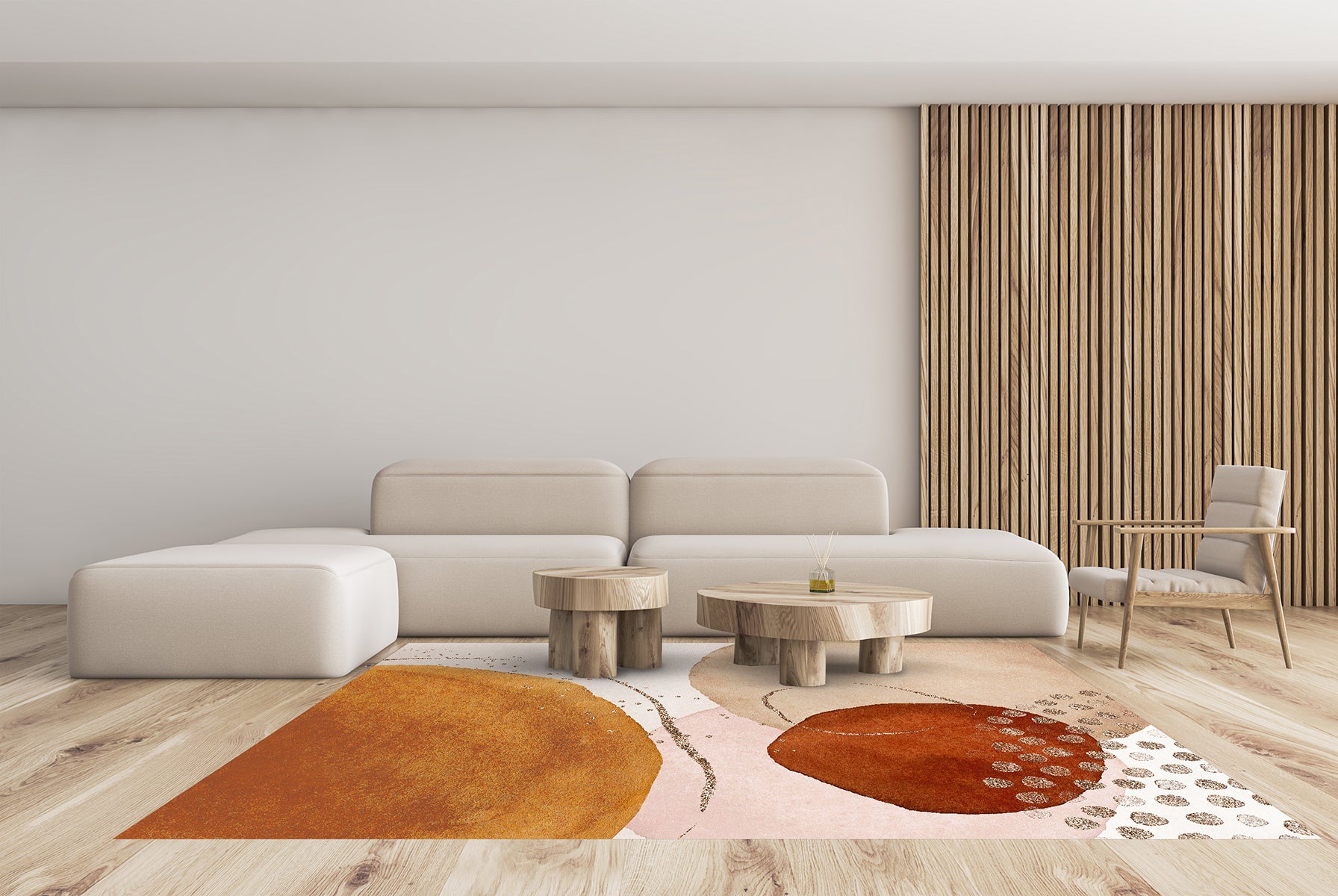 Tappeto antiscivolo in vinile Agata 133x200 cm - PVC stampato, lavabile, ignifugo, per salotto e cucina, stile moderno - 2