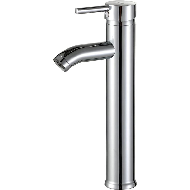 Bateria umywalkowa, wysoka bateria do umywalki łazienkowej, korpus ze stali nierdzewnej, wyposażona w dwa wężyki do ciepłej i zimnej wody