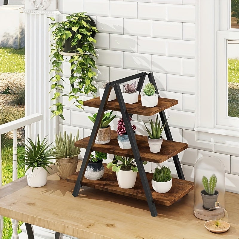 Plateau Repas 3 étages En Bambou Et Métal - Présentoir à Gâteaux, Buffet, Desserts (28.9x12.5 Cm)