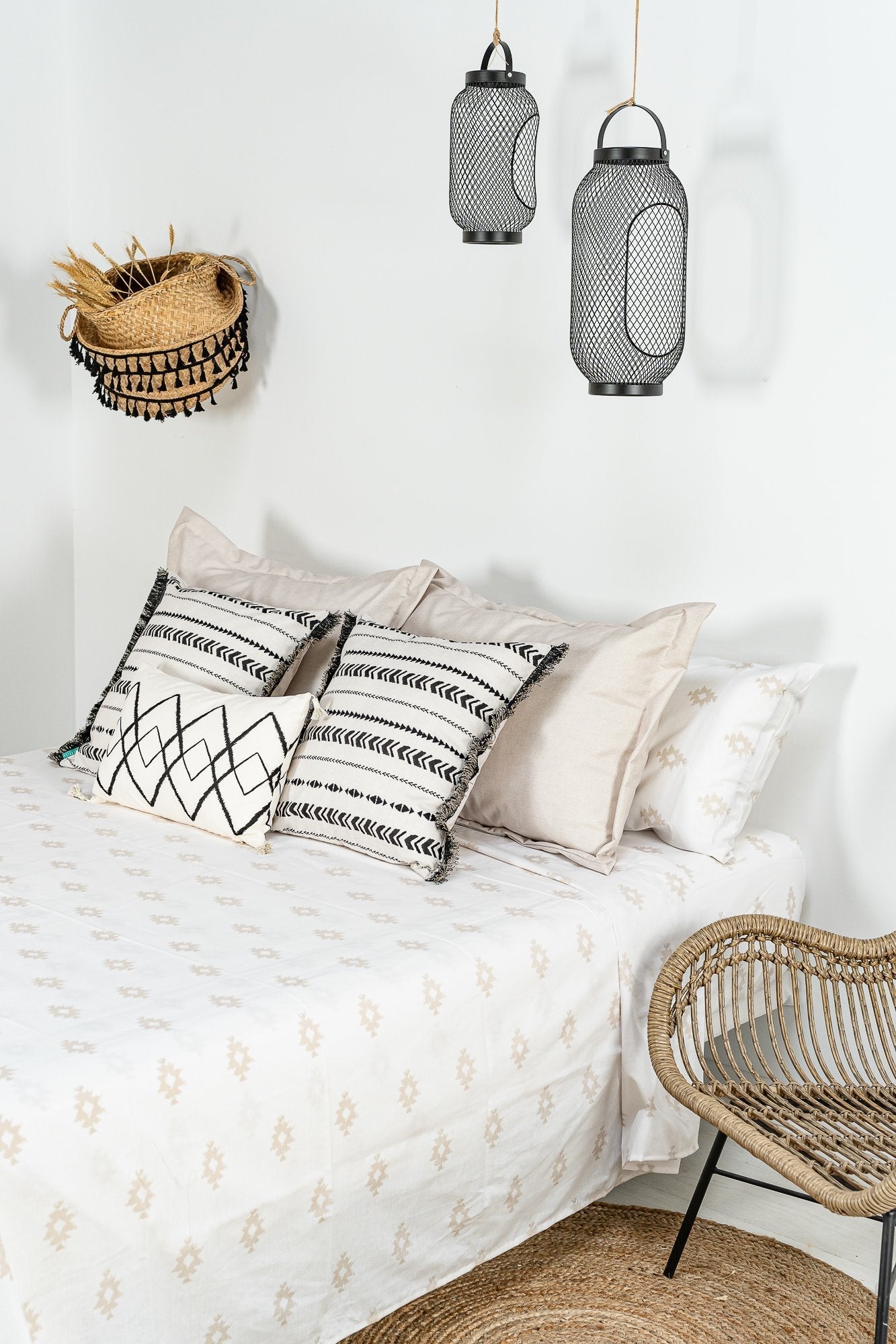 Ensemble de draps Kilim 3 pc 160x200 (Lit 160) Blanc - 5