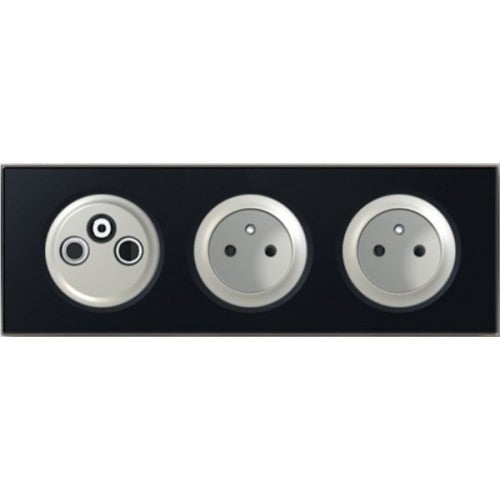 Meljac Multiprise complète - 2 PC+T + 2 RJ45 SPE + 1 TV FM SAT + 1 Fibre Optiqu | UK