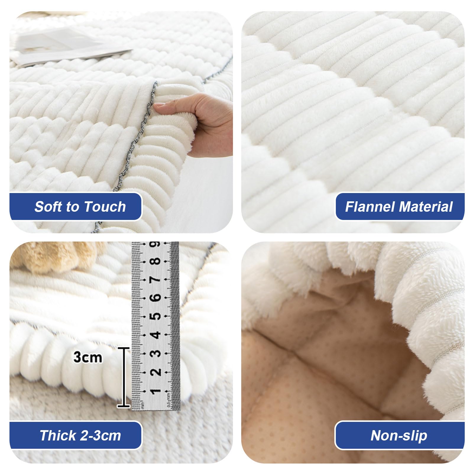 Protège-canapé antidérapant et adapté aux animaux de compagnie, avec un design à volants, adapté au canapé modulaire 70*150cm - 5