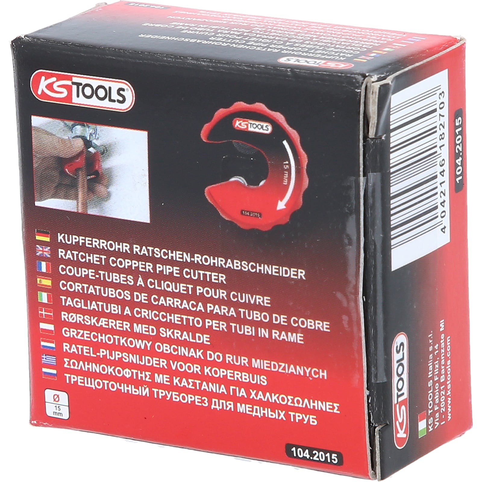 KS TOOLS Coupe-tubes à cliquet pour tubes en cuivre, 15 mm - 6