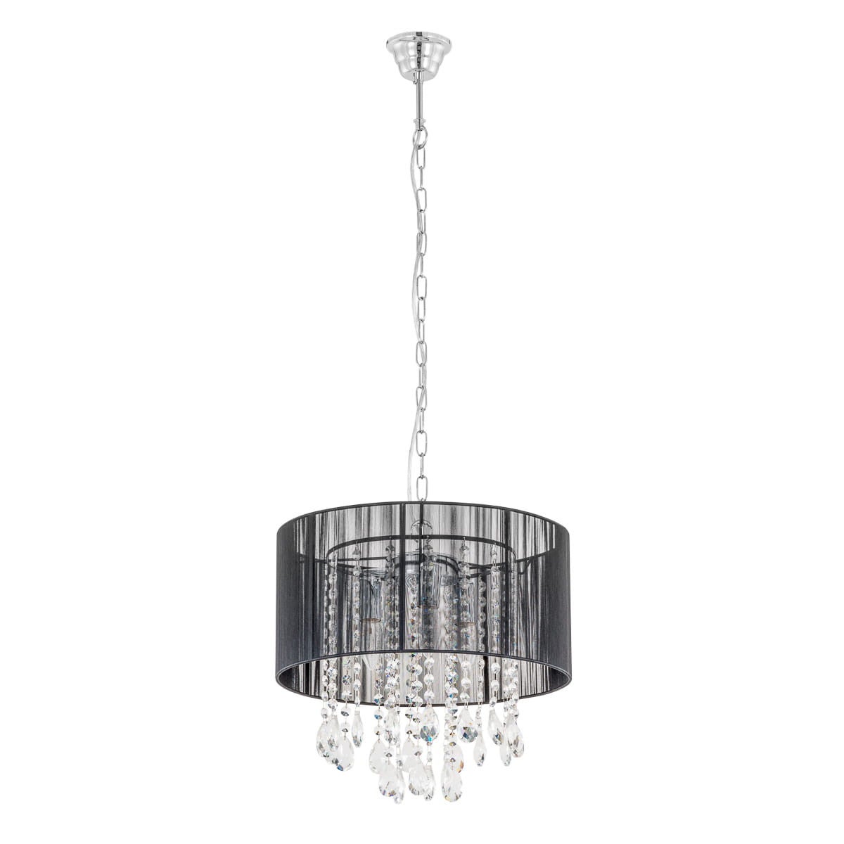 Lampa wisząca Essence czarno-biała 3xE14x40W kryształowa wym: 120 x 40 x 40 cm kryształ Italux