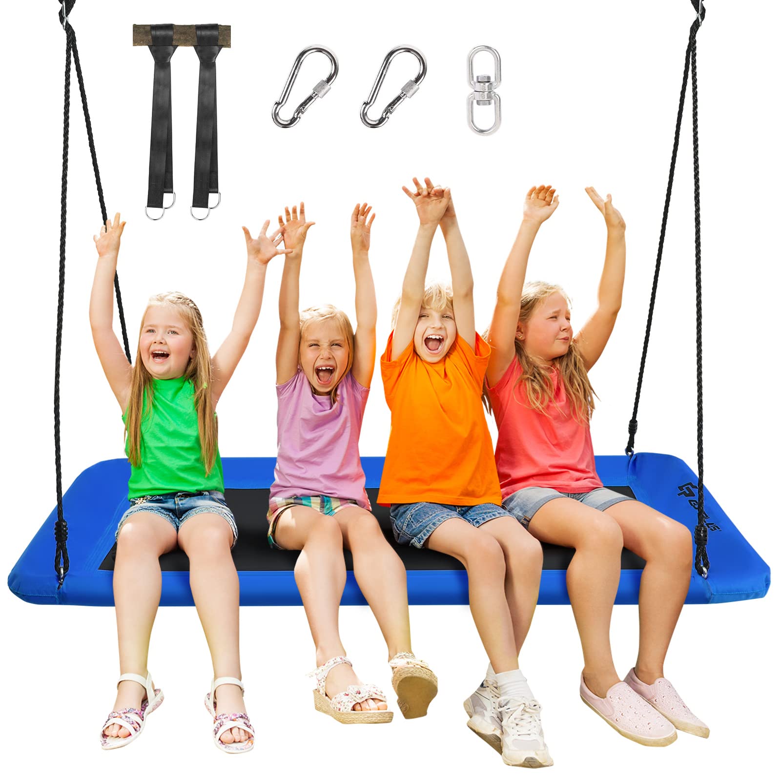 Balançoire Nid D’Oiseau KOMFOTTEU – Diamètre 100cm, Hauteur Réglable 100-180cm, Charge 150kg, Tissu Oxford – Vert