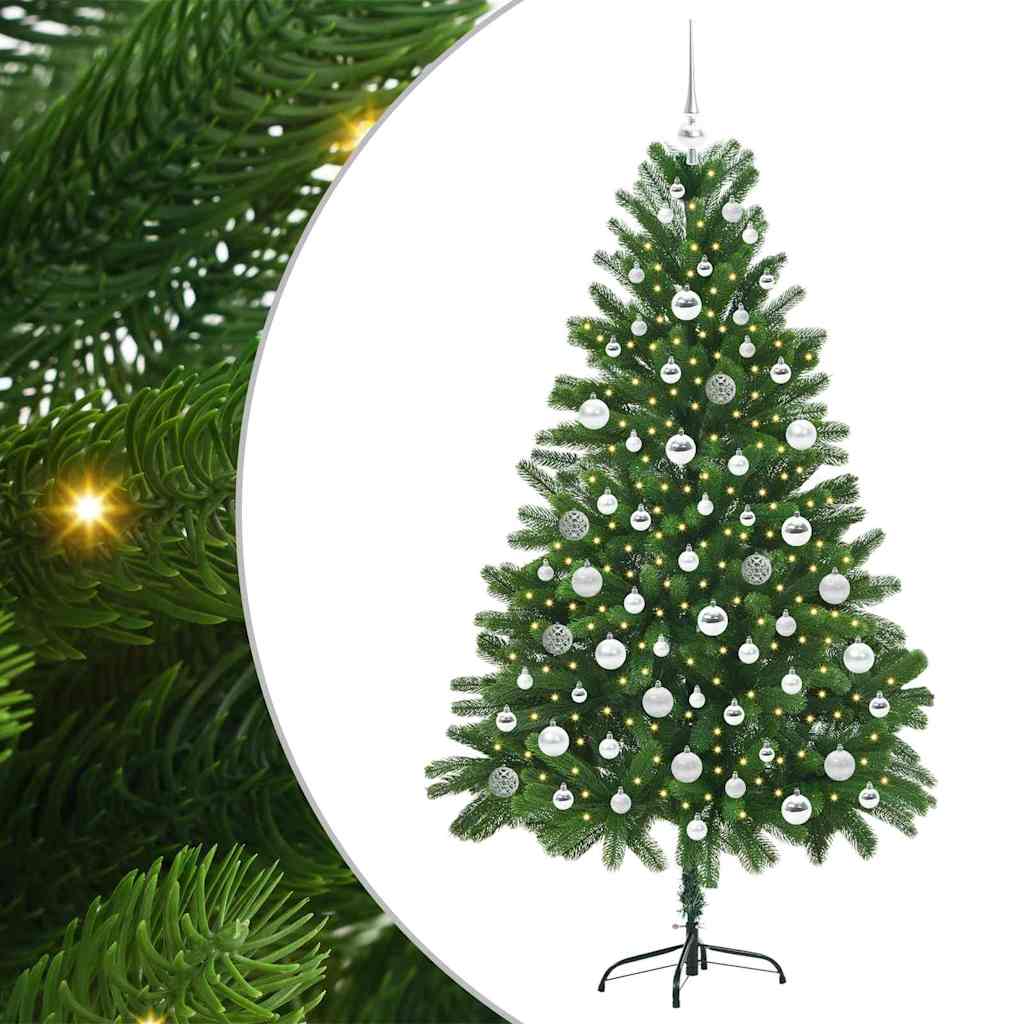 vidaXL Sapin de Noël avec 300 LED avec support Vert 180 cm PE - 2