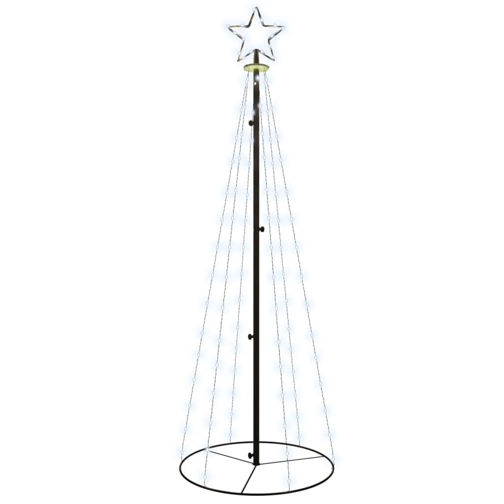 vidaXL Albero di Natale a Cono Bianco Caldo 108 LED 70x180 cm - 2