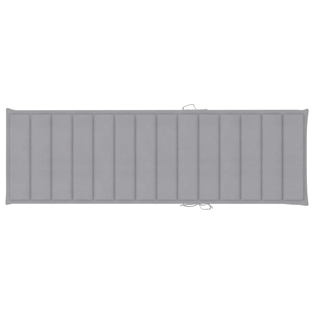 Chaise longue de jardin avec coussin Bois d'acacia solide - 3