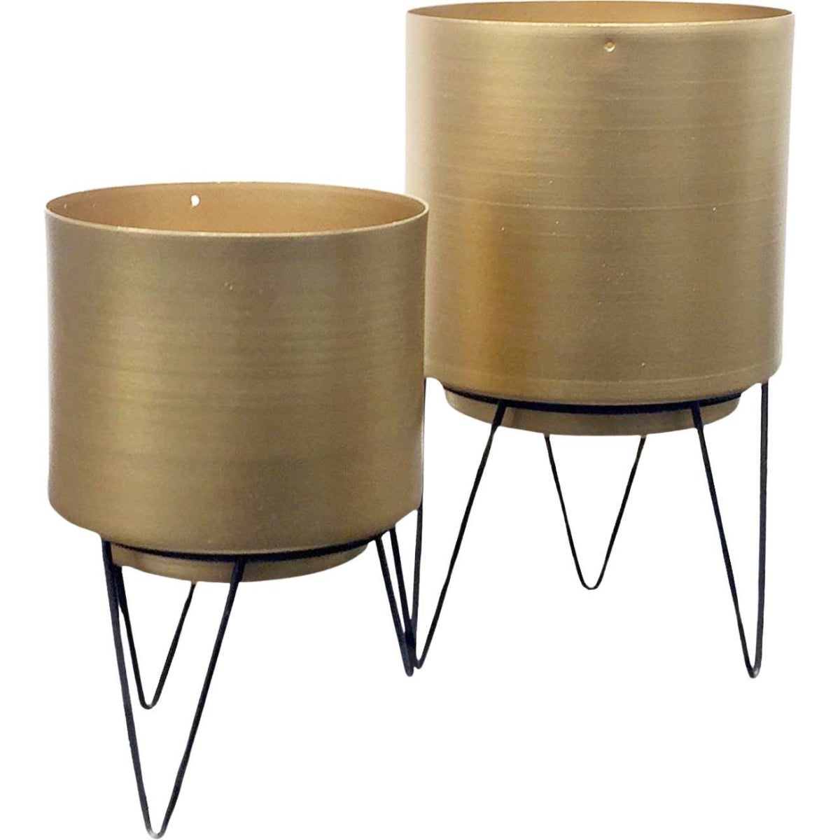 Set Di 2 Fioriere In Giacinto D'acqua 39 Cm Marrone 020000881 - Foto 4