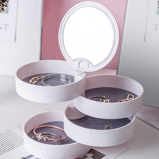 Casiwaft Boîte à bijoux, Organisateur de bijoux avec 2 tiroirs, Boîte de rangeent de bijoux en