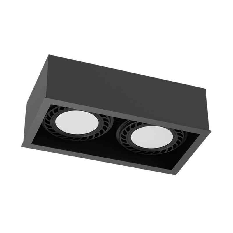 Reflektor sufitowy spot natynkowy Cage prostokątny czarny 2xGU10x18W wym: 8,5 x 25,5 x 13,5 cm metal Brosline