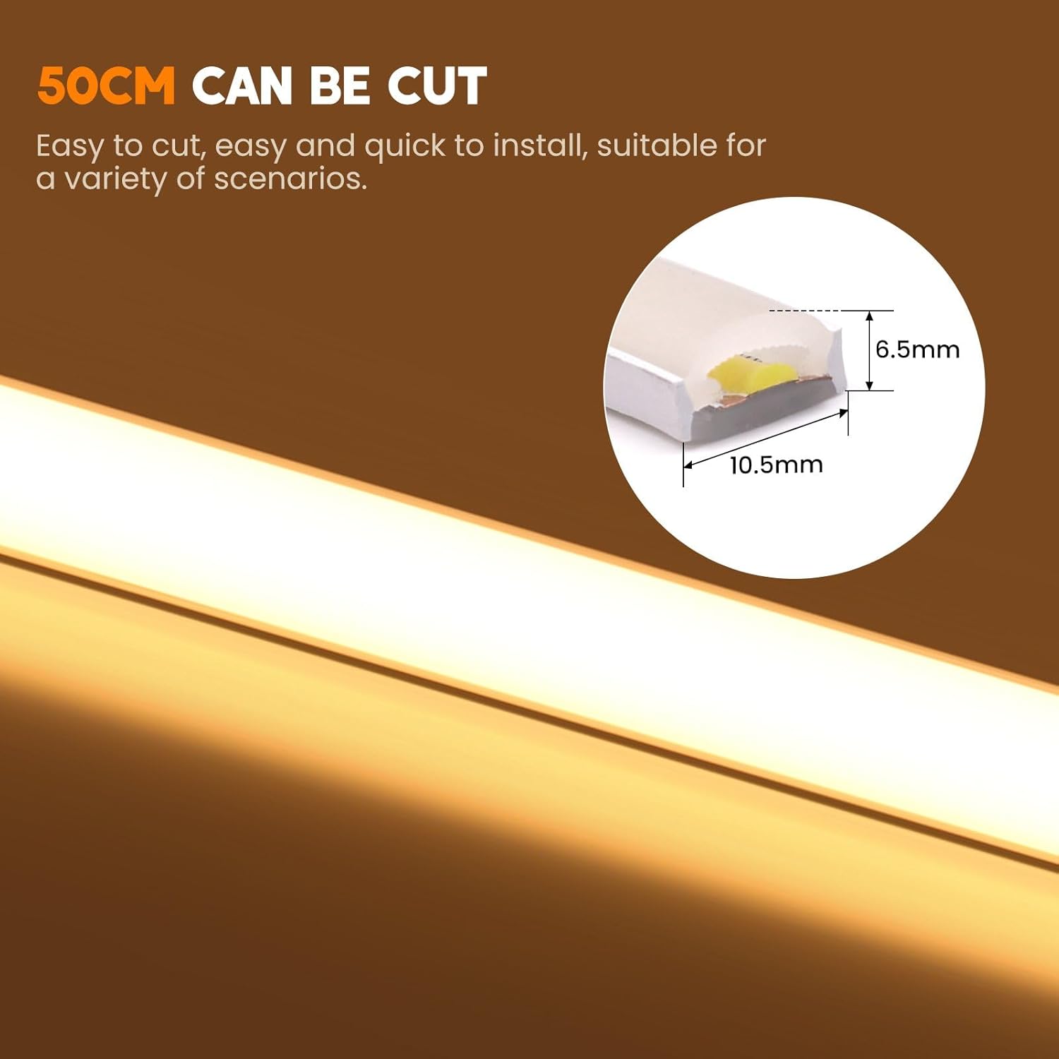 Bande LED COB 220 V, étanche IP65, flexible, 288 LED/m, blanche, 20 m, idéale pour la décoration intérieure (chambre,extérieur) - 3