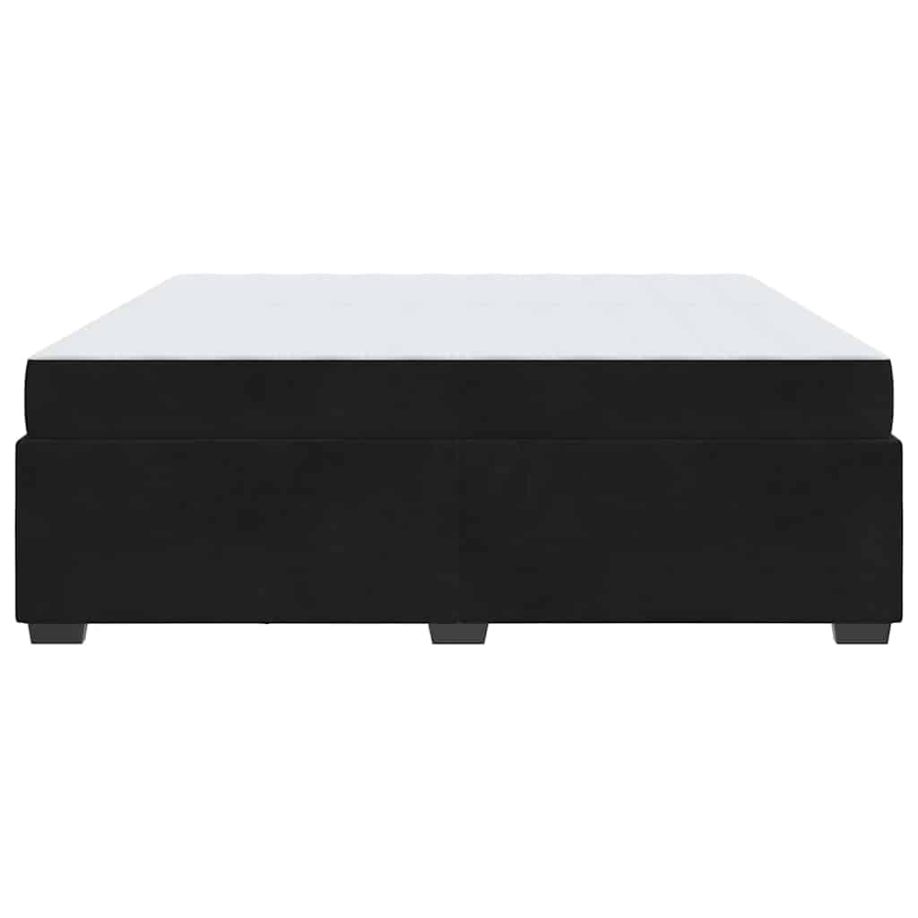 Cadre de lit avec matelas en tissu noir pour la chambre, 200 × 200 cm - 6