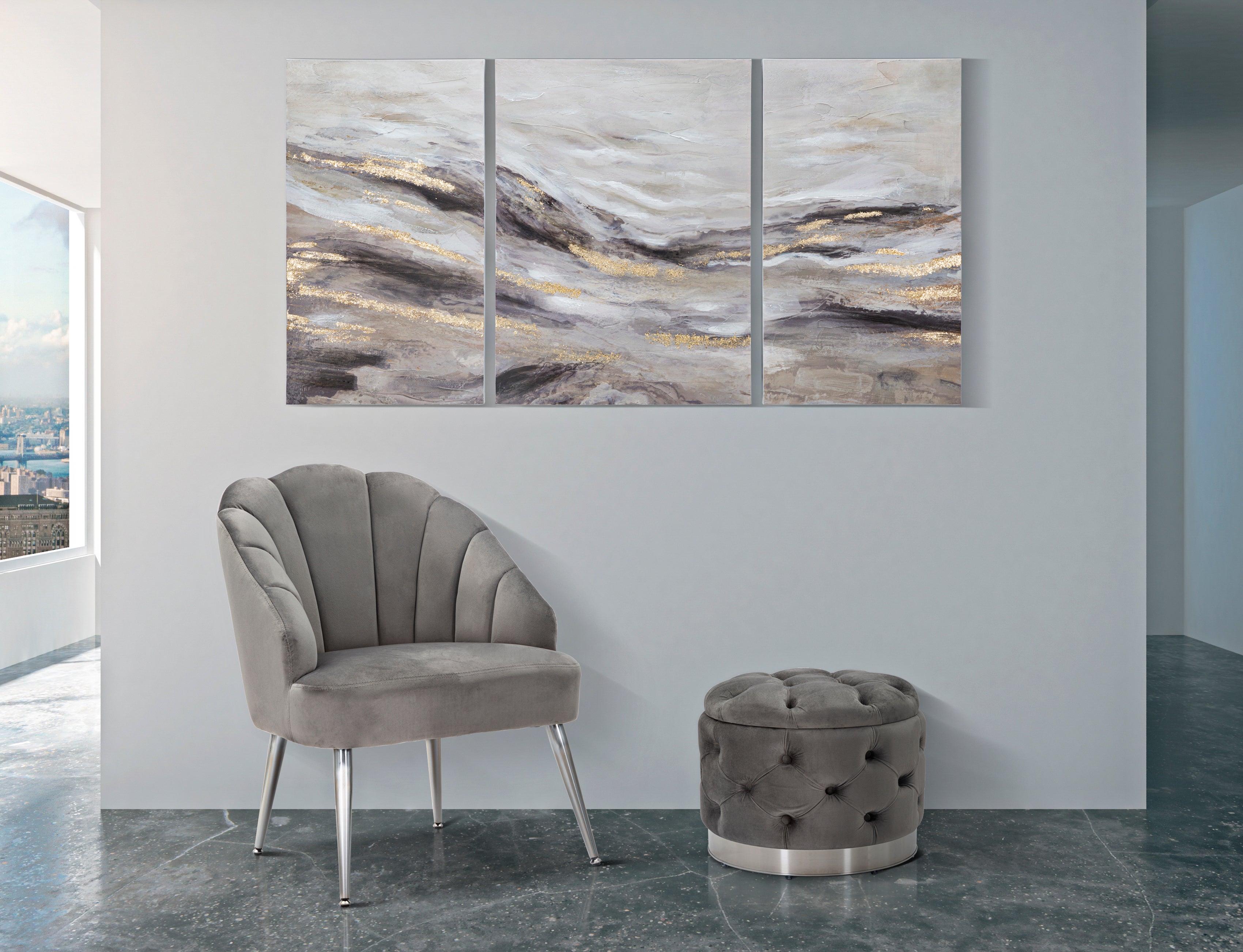 PEINTURE MURALE MONTY SET 3 PZ CM 45X2,7X80-60X2,7X80 - 2