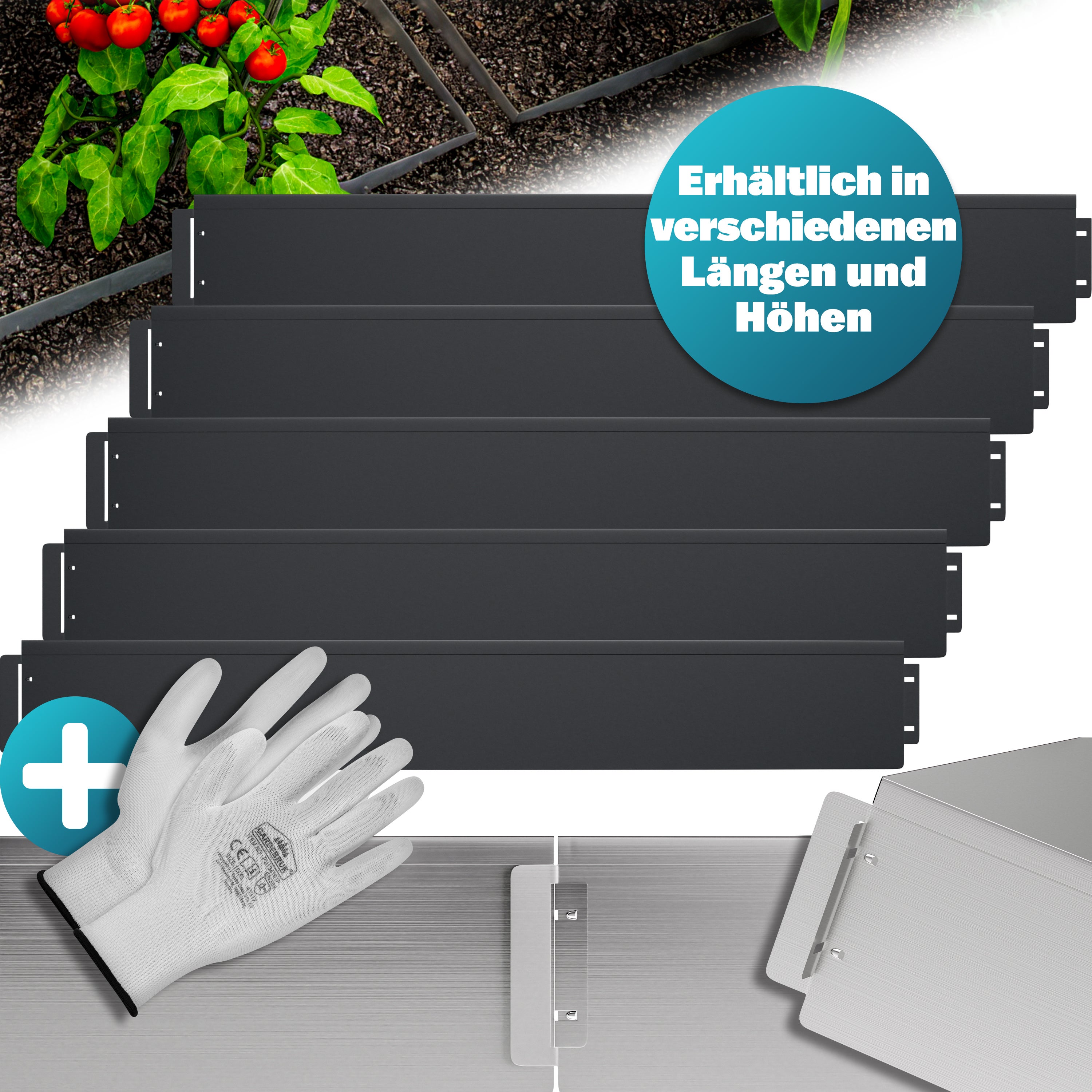 Bordure De Jardin DEUBA – 1,90 M En Plastique Résistant, Aspect Laiton Bronze, Facile à Poser