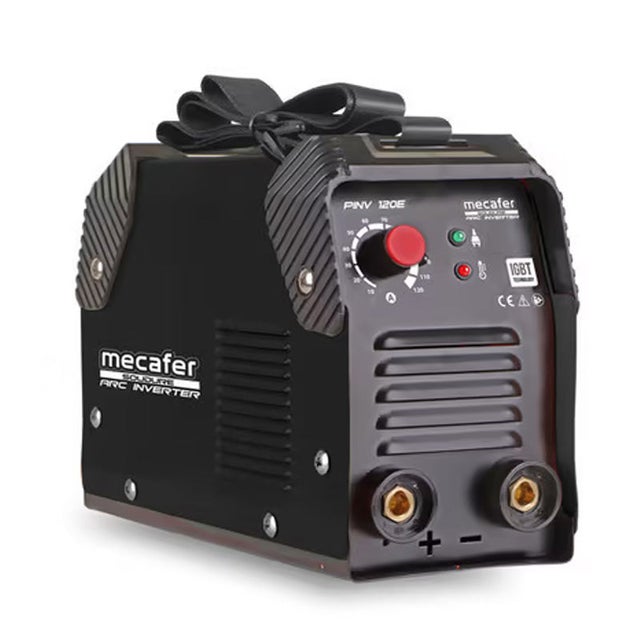 Poste à souder MMA inverter 120A - MECAFER - 461121 - Compatible électrode 1.6mm à 3.25mm, acier, inox, fonte. Inclus brosse, pince, porte électrode,