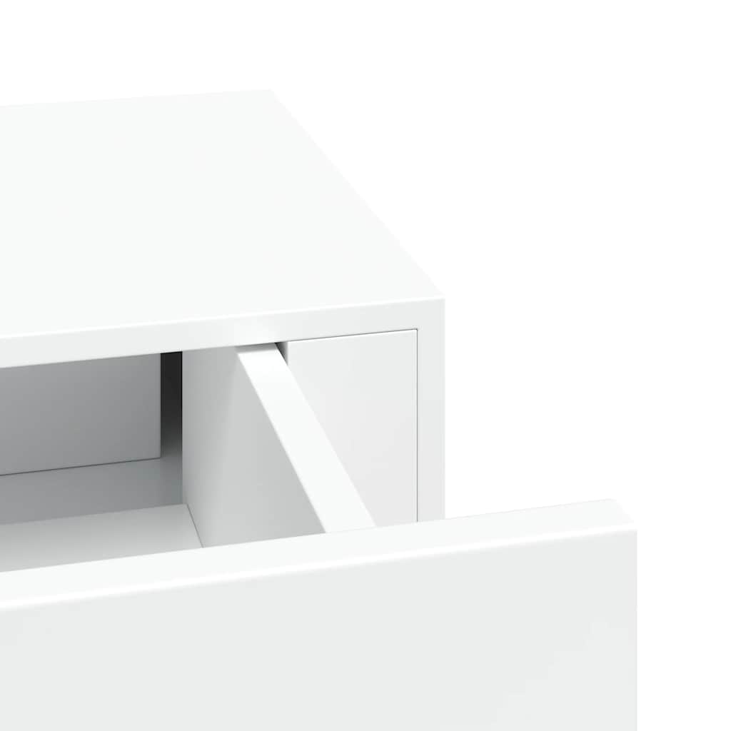 vidaXL Étagère à tiroir murale Blanc 60x23,5x10 cm MDF - 8