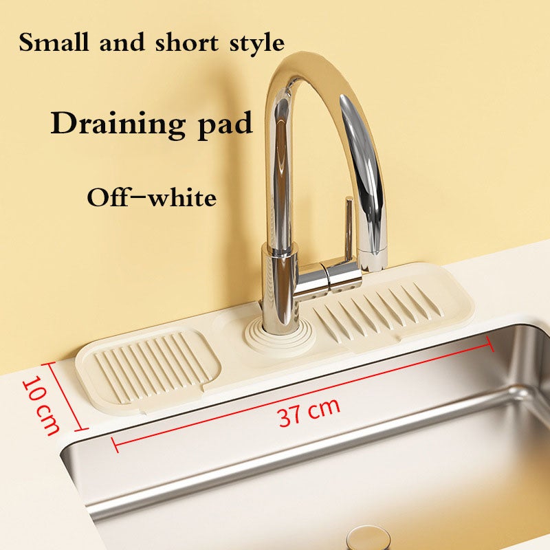 Capa antirespingos silicone torneira | Base secagem pia - Cozinha/banheiro (Cinza claro, Longo)