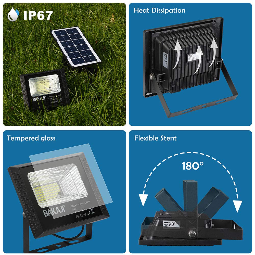Faro 10W Con Pannello Solare Crepuscolare E Telecomando A - Foto 9