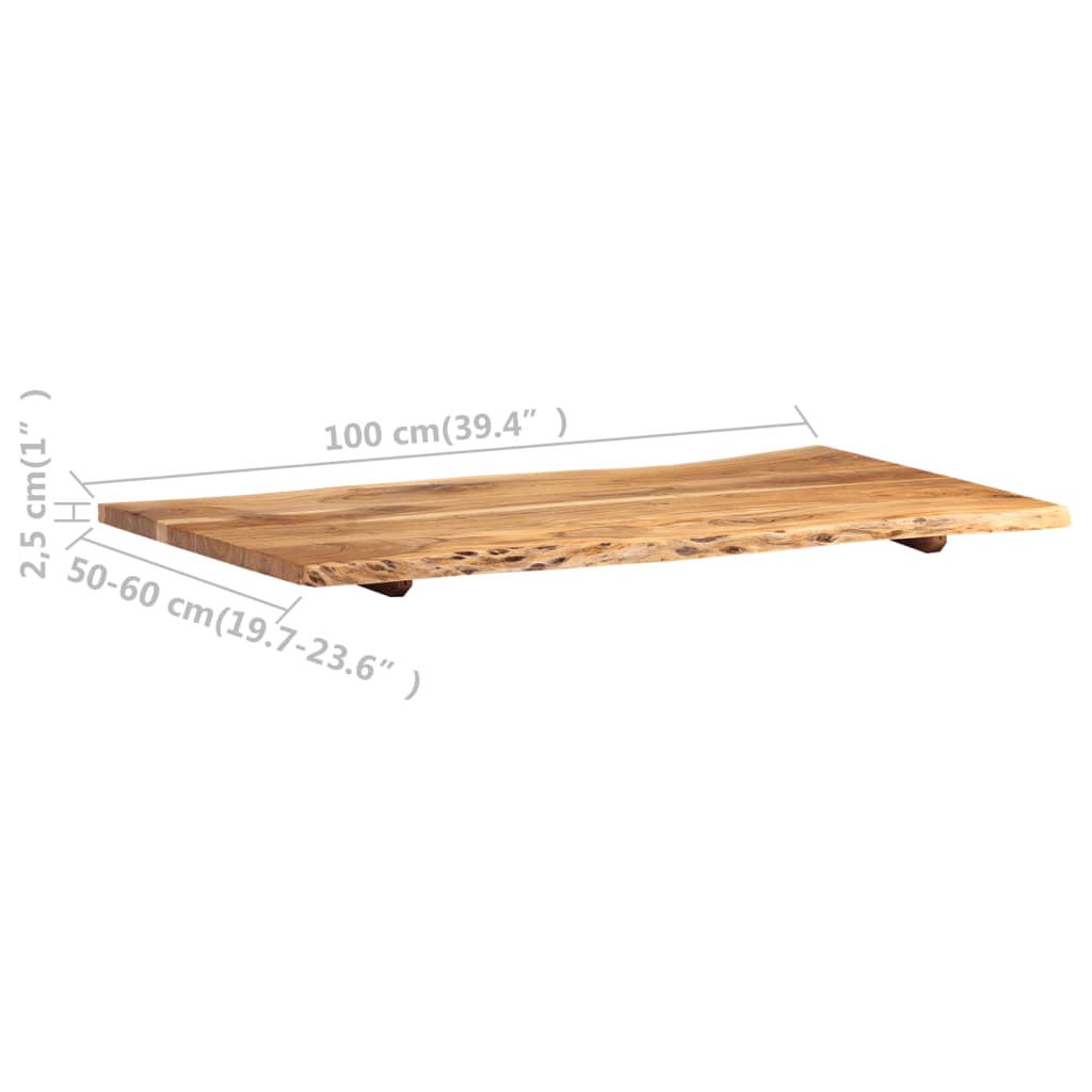 Dessus de table Bois d'acacia massif 100x(50-60)x2,5 cm - 4