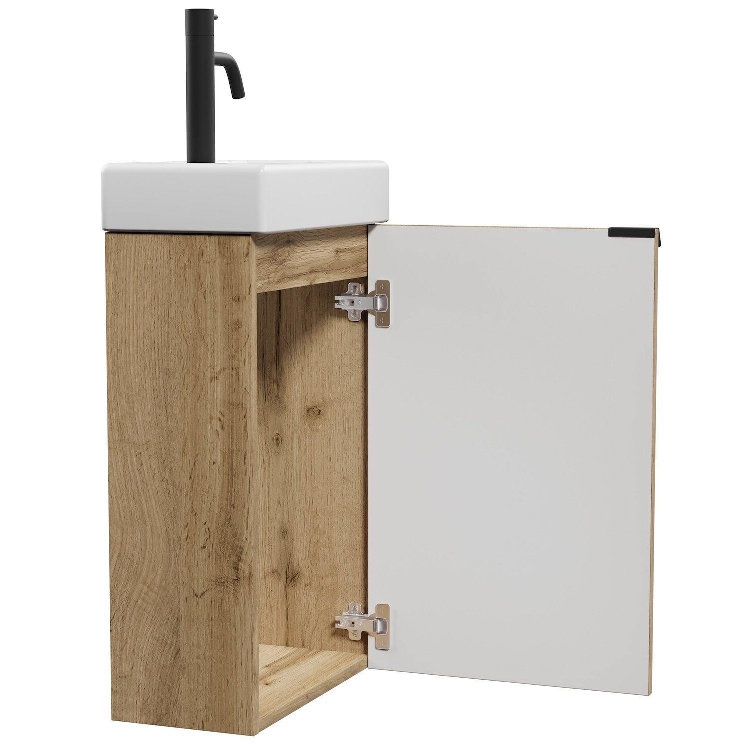 Meuble Lave-mains Bosco Chêne 40x22 cm Meuble de rangement Meuble d'évier - 4