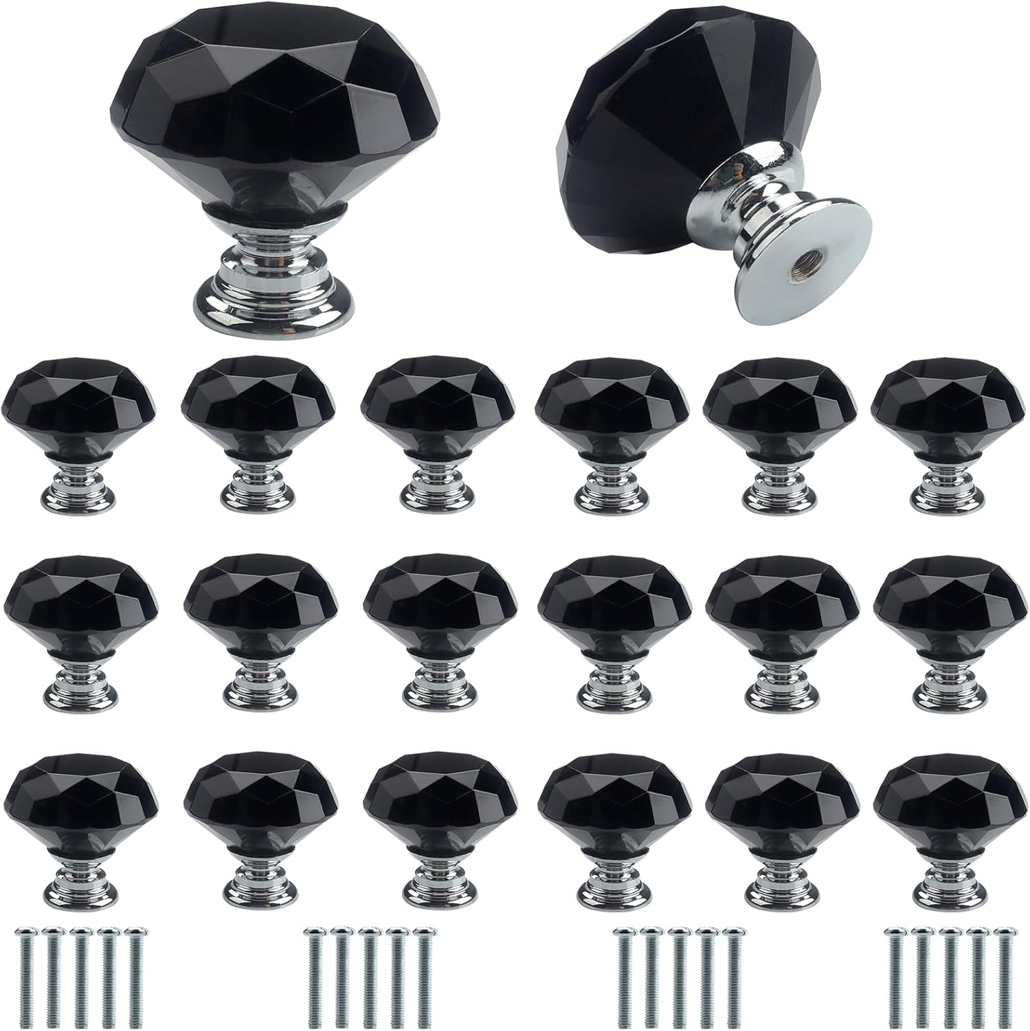 Lot De 2 Poignées Pour Porte En Verre – 20 X 20 Mm – Zamac Noir Mat