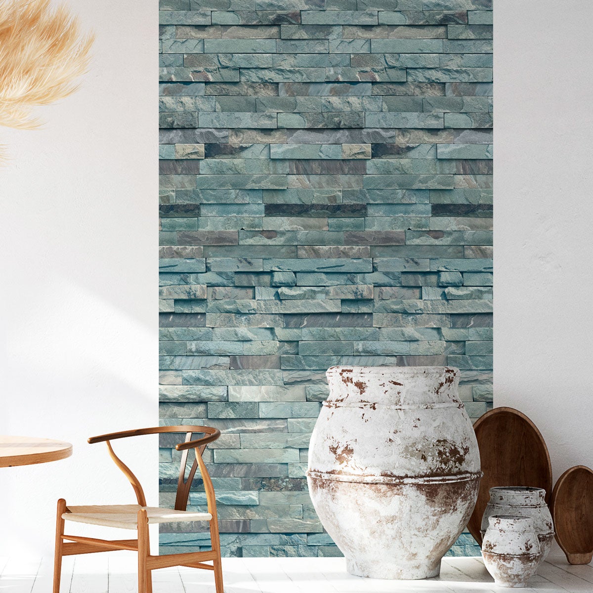 Papel pintado prepegado ladrillos de atenas h300 x l60 cm - adhesivo de pared - revestimiento sticker mural decorativo