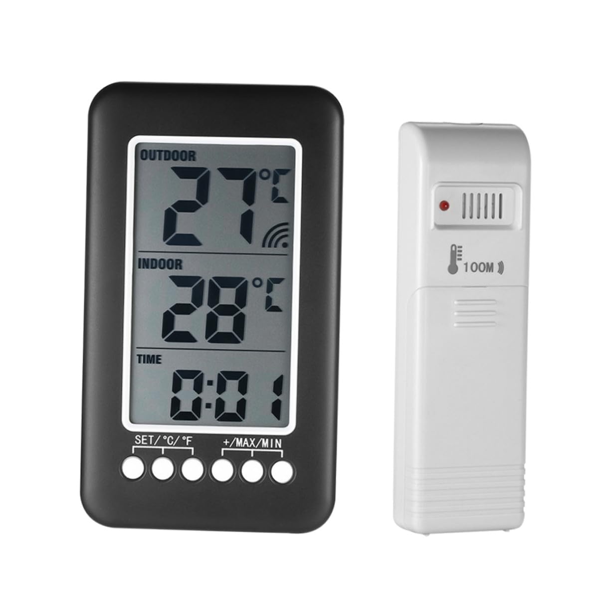 Thermomètre Sans Fil Intérieur Extérieur avec Horloge Digitale — free download