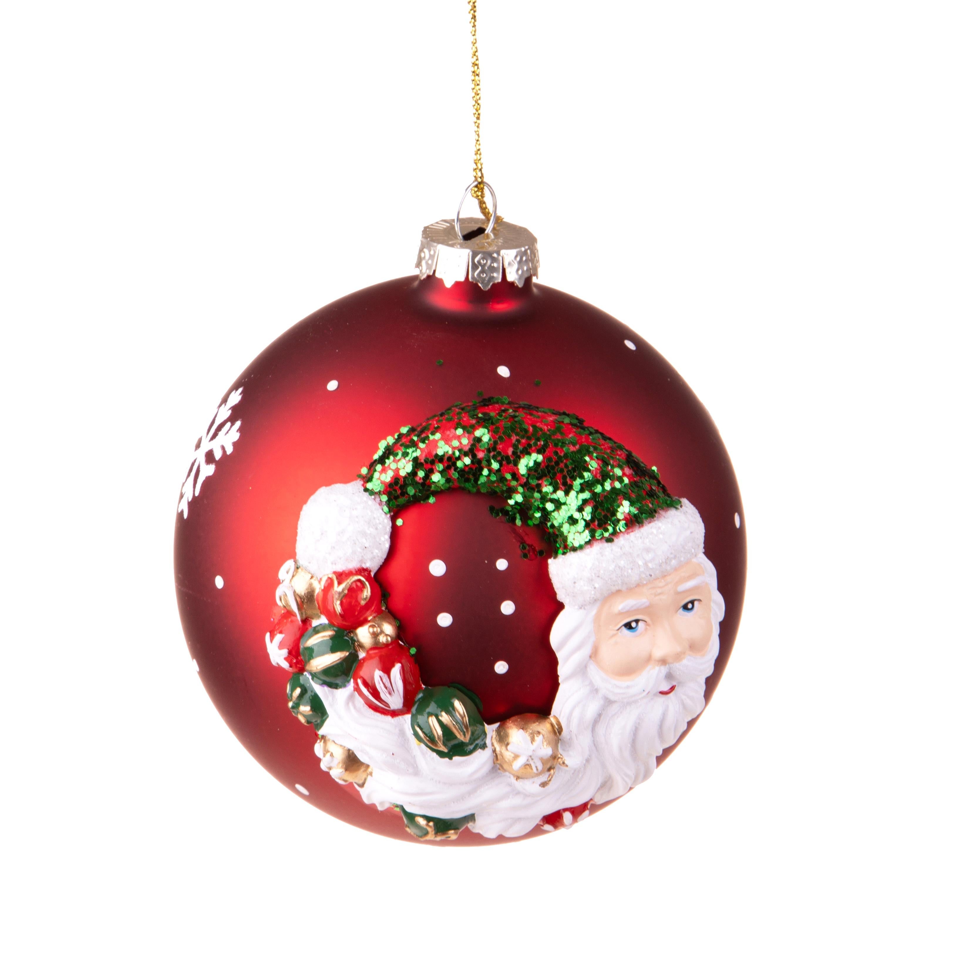 FIGURAS, Vidrio, Reno Y Papá Noel En El árbol De Navidad. Vidrio Y Cristal - Arte En Cristal