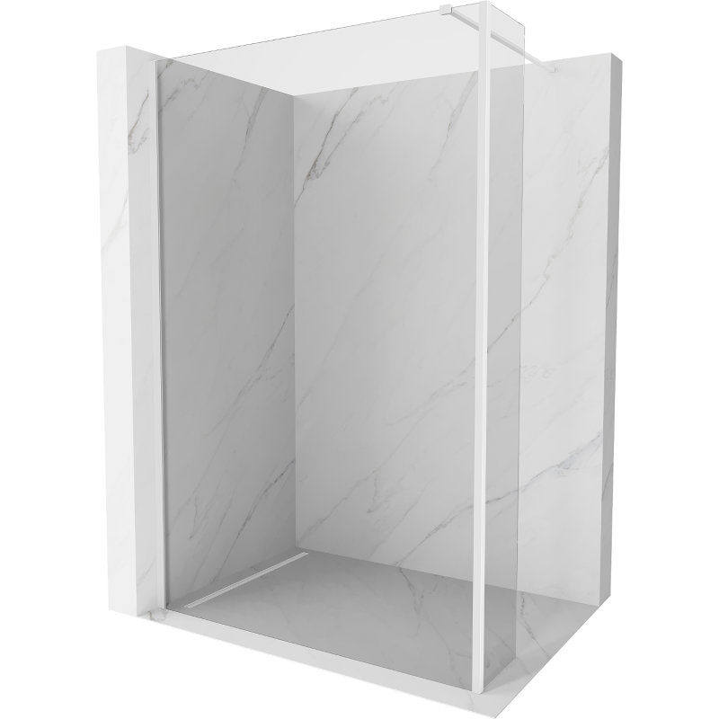 Mexen kioto pared de ducha walk-in 180 x 40 cm, transparente, blanco - 800-180-212-20-00-040