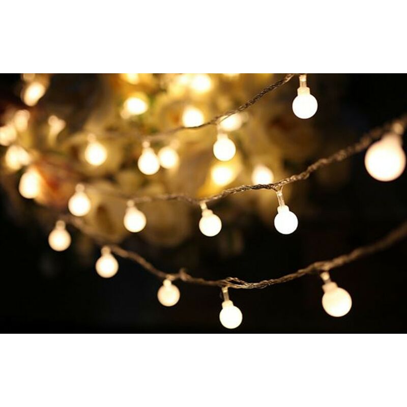 Guirlande LED 10 mètres 100 boules blanc chaud ( guinguette ) - 3