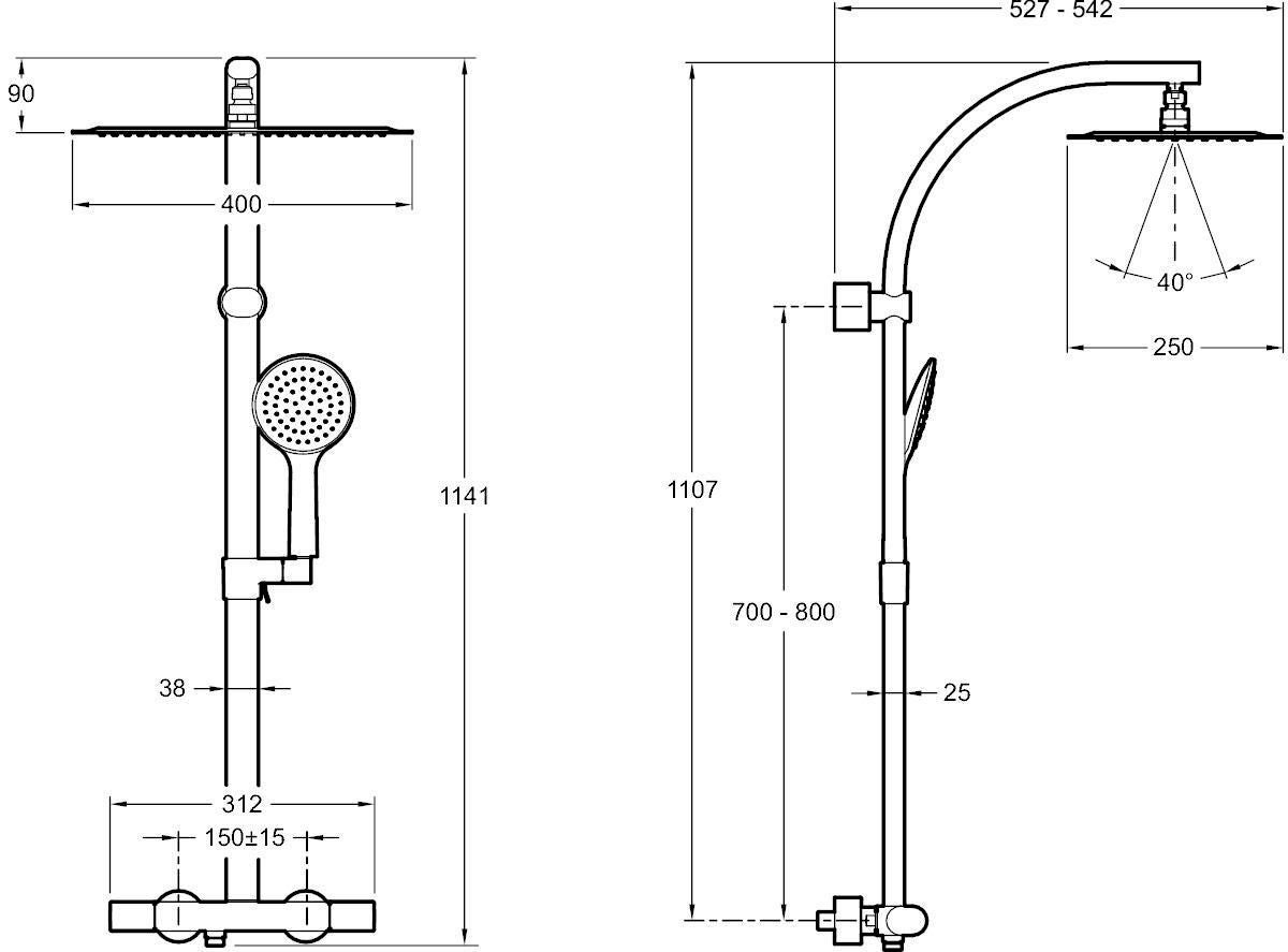 JACOB DELAFON Colonne de douche thermostatique Oblo Design chrome - 2