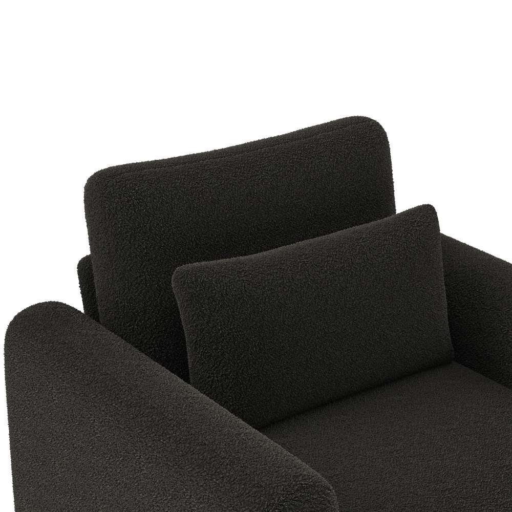 Fauteuil Moderne en Velours Teddy avec Coussins Épais, Confort Optimal et Structure Solide – Système de Protection Anti-rayures et Design Élégant - 7