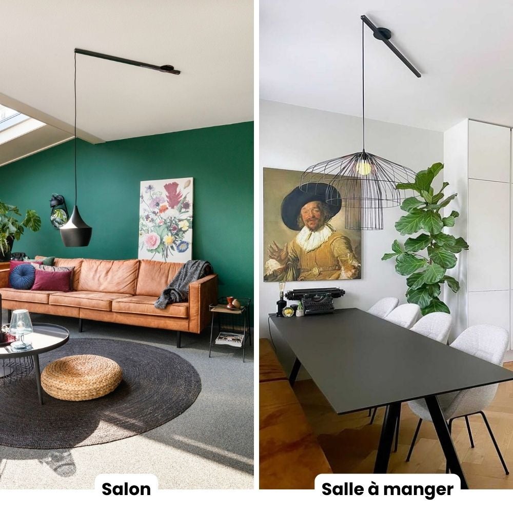 Lightswing® Single - Noir mat - 90cm - Système de suspension pour une lampe à suspendre - 5