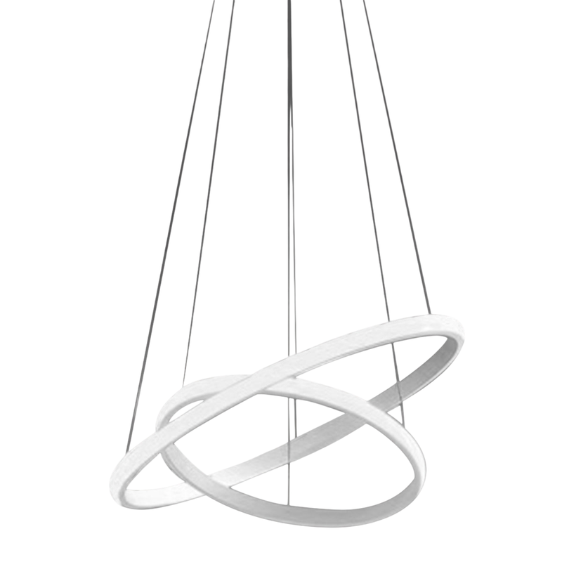 Gea Luce  Iole S2 Lámpara De Araña Led Regulable 40W, Suspensión Moderna De Doble Aro Luz Cálida 3000K, 2000Lm, Diseño Elegante Blanco , Leroy Merlin