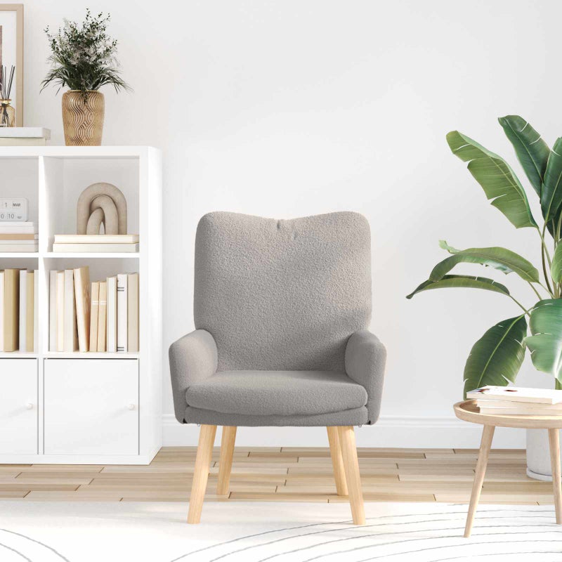 fotel Jasnoszary 63 x 67 x 94 cm Tkanina owcza i sklejka vidaXL