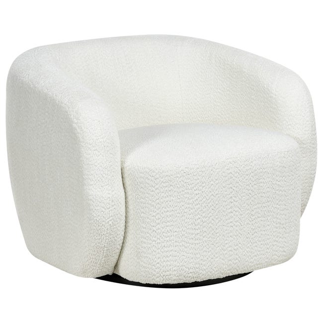 Sillón giratorio TORE Tela Blanco crema | Leroy Merlin