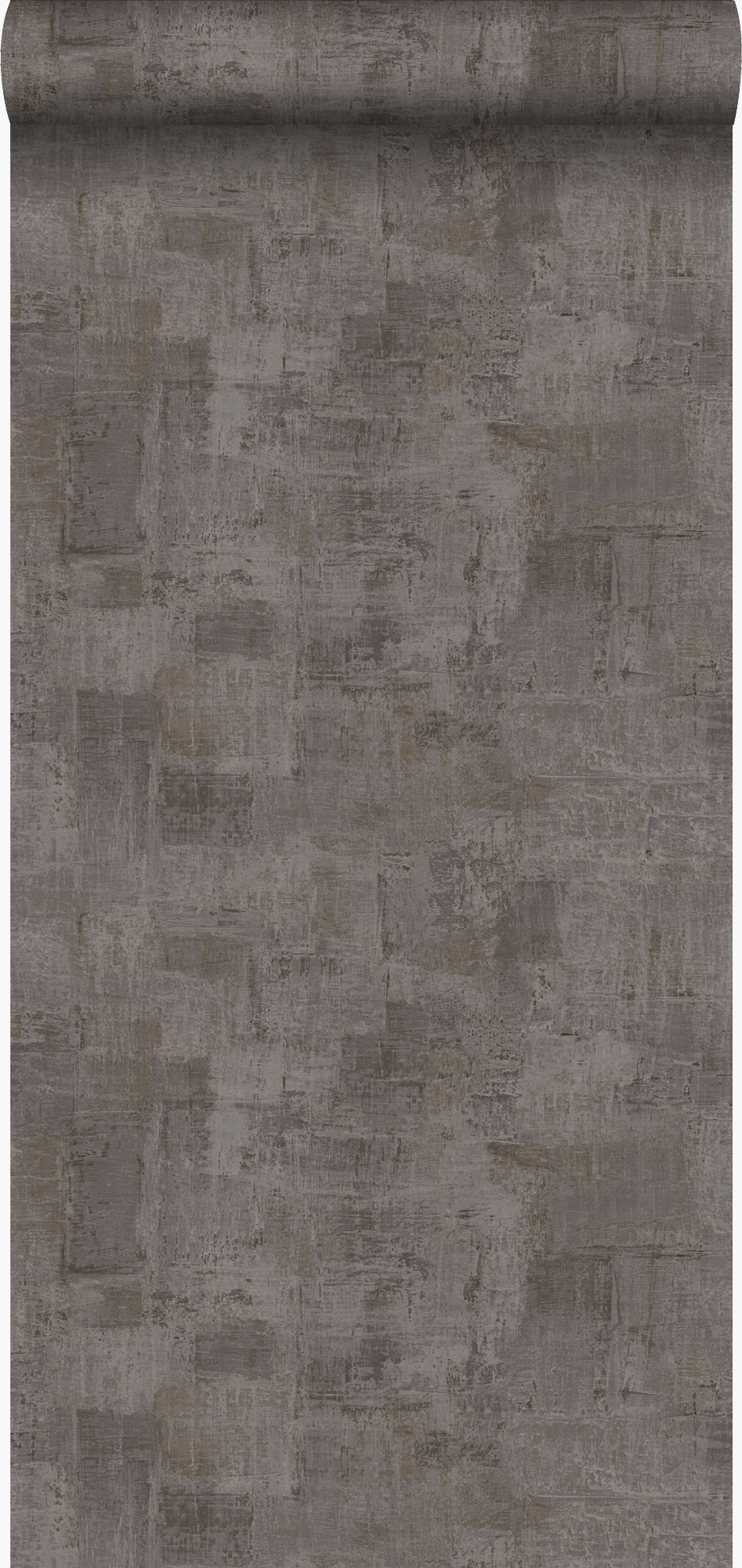 Papel pintado textura pictórica marrón topo oscuro - 53 cm x 10,05 m - origin wallcoverings