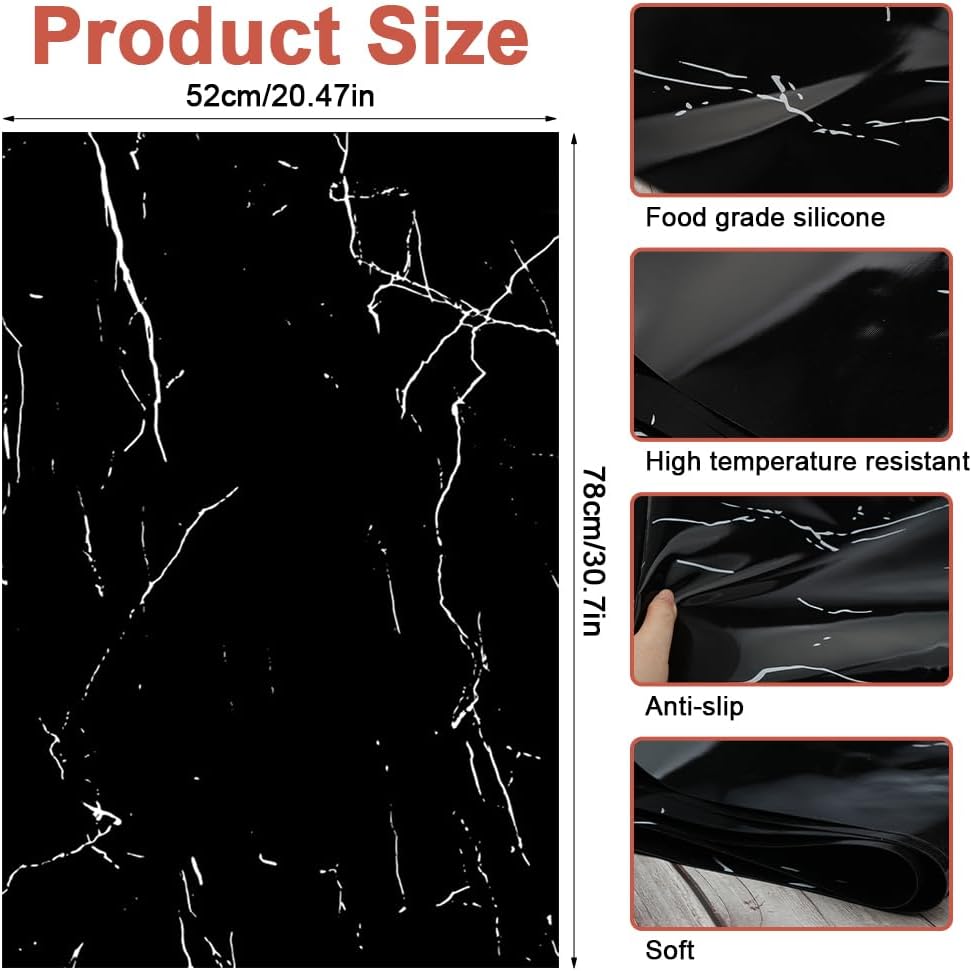 52x78cm Protège Plaque Induction,Grand Rectangulaire Tapis de Protection pour Induction,Tapis de Cuisson à Induction en Silicone Protection Résistante - 2