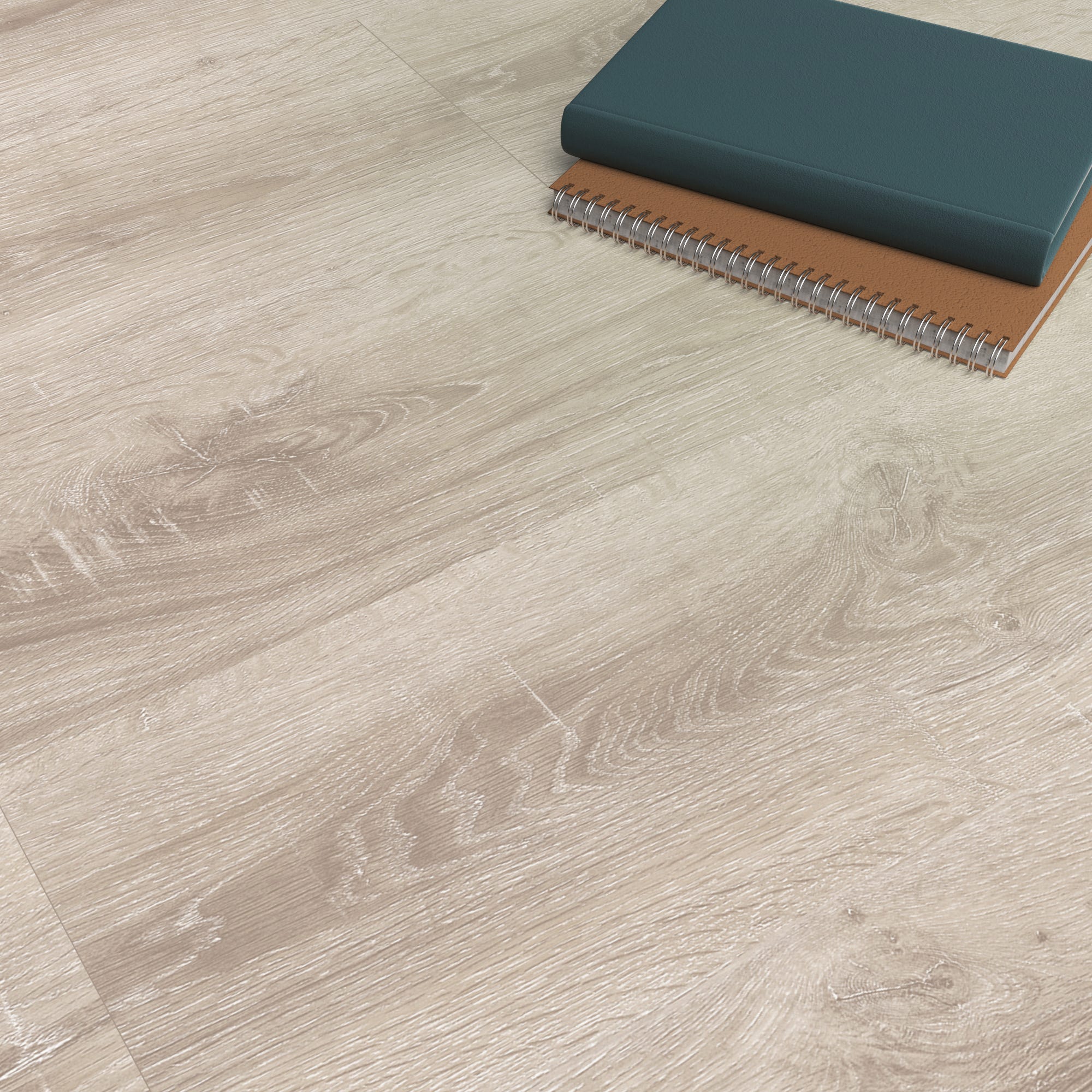 ARTENS - Amostra de tábua de PVC - 28 x 15 cm - Piso de PVC clipável TELMEN2 - INTENSO - Efeito madeira - Bege claro - Espessura 4,5 mm - Classe 33 - 6