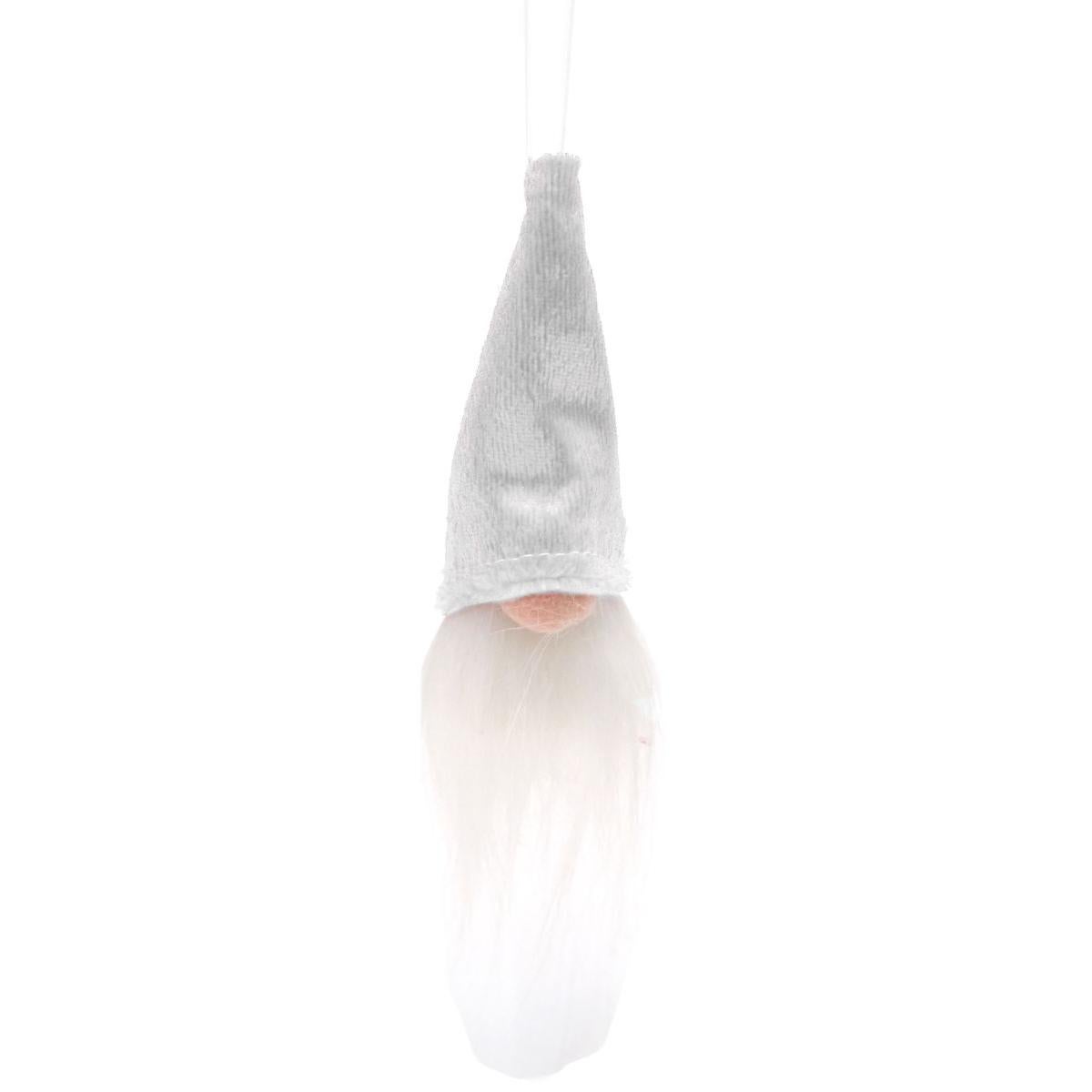 Zawieszka dekoracyjna Mikołaj z brodą 11 cm biały