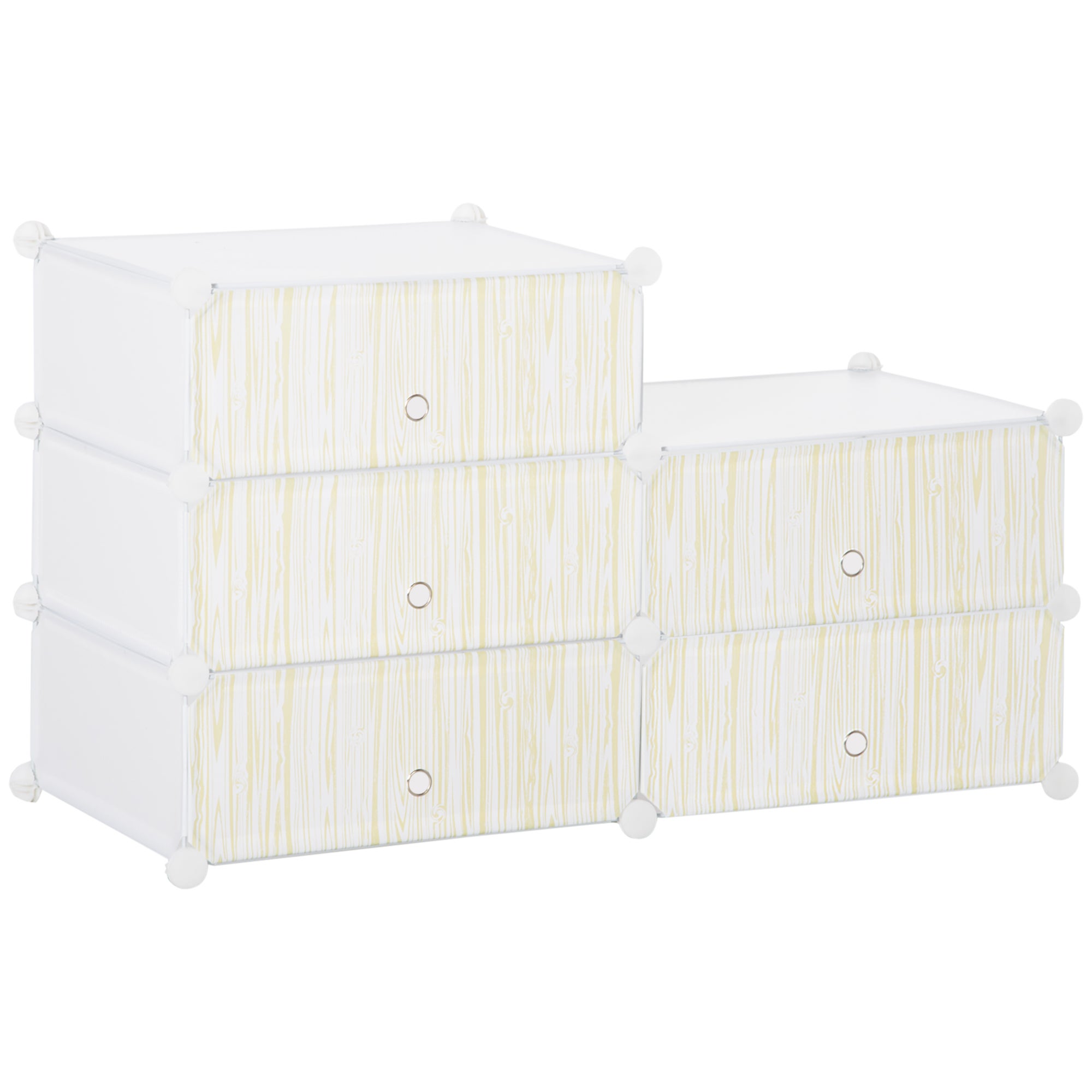 Scarpiera Modulare HOMCOM - 6 Cubi 45x35x17cm, In Plastica E Acciaio, Bianco, Salvaspazio - Foto 7