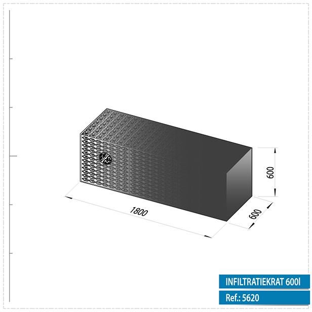 Caisse d'infiltration des eaux de pluie emballé 600L/GEOTEXTILE SG29/29+AANSL - 2